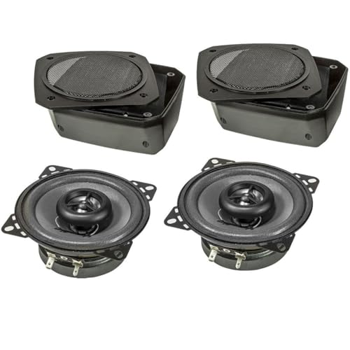 tomzz Audio 4000-010 Retro Look Aufbau Lautsprecher-Satz im Gehäuse DIN 100mm Lautsprecher 2-Wege Koaxial System 80 Watt