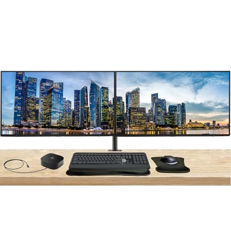 Image of HP Series 5 Pro 27-inch 527pu FHD 1080p LCD Monitor 2-Pack Bundled with Daisy Chain, USB-C Multiport G5 Dock, MK540 Wireless Keyboard & Mouse, Gel Mouse & Wrist Pad