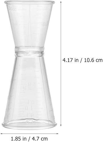 Miniatura 6 de Jigger de cóctel, 5 piezas, Jigger de bartend, doble jigger de plástico transparente, vasos de medición de licor, taza de medición de doble cabeza,