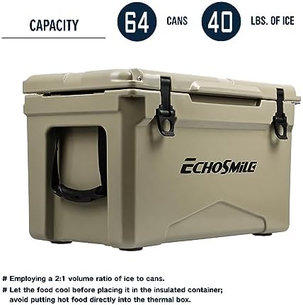 EchoSmile 30/35/40 Quart Rotomolded Cooler, 5 Days Protale Ice Cooler, Ice Chest Suit for BBQ, Camping, Pincnic, and Other Outdoor Activities - 4