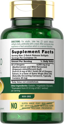 Carlyle Oregano Oil | Max Potency | 150 Softgel Capsules | Non-Gmo And Gluten Free Formula | Contains Carvacrol | Traditional Herb Extract Supplement #TOP1