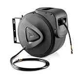 STAHLWERK Druckluft-Schlauchtrommel 30 + 1,8 m mit Aufroll-Automatik (erhältlich in 10 m, 20 m, 30 m) – bis 18 Bar Standard-Schnellkupplung, Snap-Funktion, robustes Kunststoffgehäuse, Wandmontage-Set