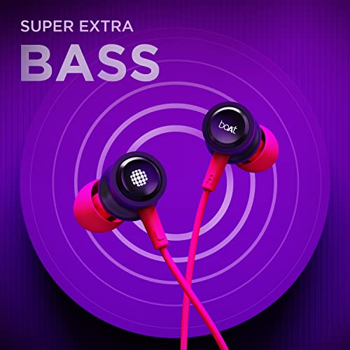 Image of Boat Bassheads 152 Sunburn Edition in Ear Wired Earphones with Mic(Techno Purple)
