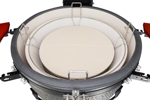 Lisa barbecue kamado 21 in ceramica con grande capacita' per cotture perfette e alta efficienza termica per grigliate all'aperto - 3