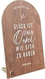 Onkel Geschenk personalisiert - Glück ist Holzbild Zeichnung - Onkel Geschenk, Onkel Geburtstagsgeschenk, Bester Onkel der Welt, Geburtstagsgeschenk für Onkel, Geschenk Onkel, Geschenke Onkel
