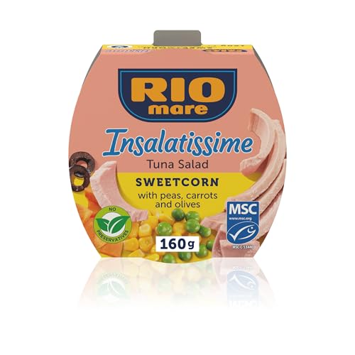 Rio Mare Insalatissime Corn and Tuna Salad 160g with Prime Quality Tinned Fish Ready to Eat Healthy Meal Sustainably sourced