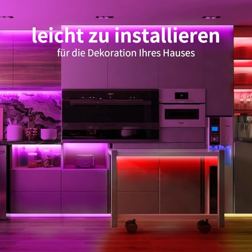 BATHEBRIGHT Led Strip 10m RGB LED Streifen mit Fernbedienung Bluetooth Musik Sync Timer-Einstellung Dimmbar Farbwechsel Led Lichterkette Lichtband Leiste Band für Zuhause Party