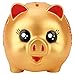 EVTSCAN Piggy Bank for Adults and Kids - Coin Bank Pig Statue Gifts Polyresin Home Decor Arts, Gold, 4.92x4.13x3.74in