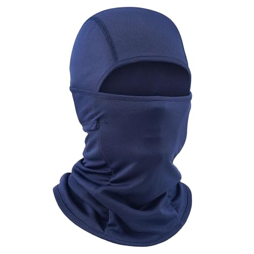 Passamontagna,Passamontagna Moto da Uomo Donna,Balaclava Antivento,Sottocasco Moto,Protezione Solare Traspirante,Balaclava Maschera per Bicicletta,Snowboard Ciclismo ed attività all’Aria (Blu Scuro)