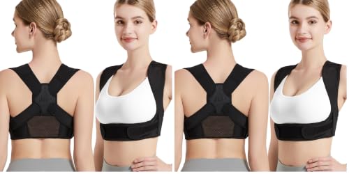 Image of JMPOSE Posture Corrector for Back Support: Adjustable Shoulder Posture Brace for Men and Women (Black, Small /M) (Pack of 2)