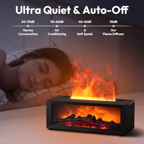 Diffuseur d'huiles essentielles avec cheminée LED et télécommande - 3