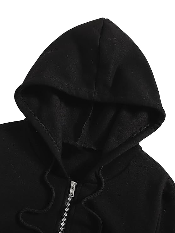 Image of FUNKY MONKEY Soft Fleece Crop Zipper Hoodie for Girls and Womens Sweatshirt