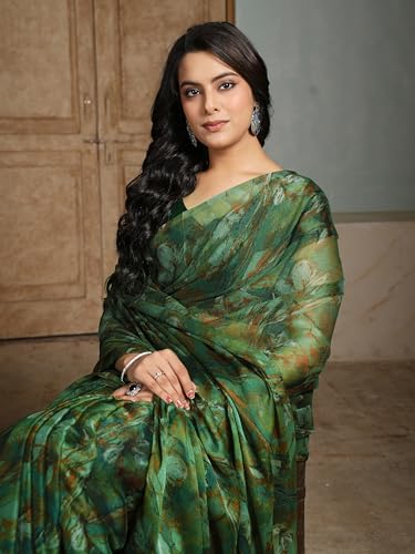 Image of Garden Vareli Nara Chiffon Abstract Printed Saree