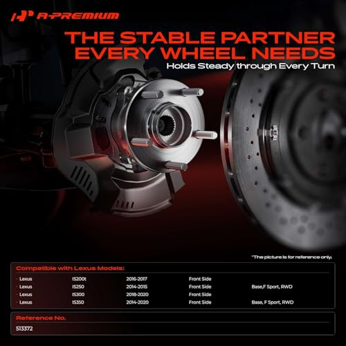 A-Premium 2 x Front Wheel Bearing and Hub Assembly with ABS & 5-Lug Compatible with Lexus IS200t 2016-2017, IS250 2014-2015, IS300 2018-2020, IS350 2014-2020 by A-Premium - Used condition - Image 2
