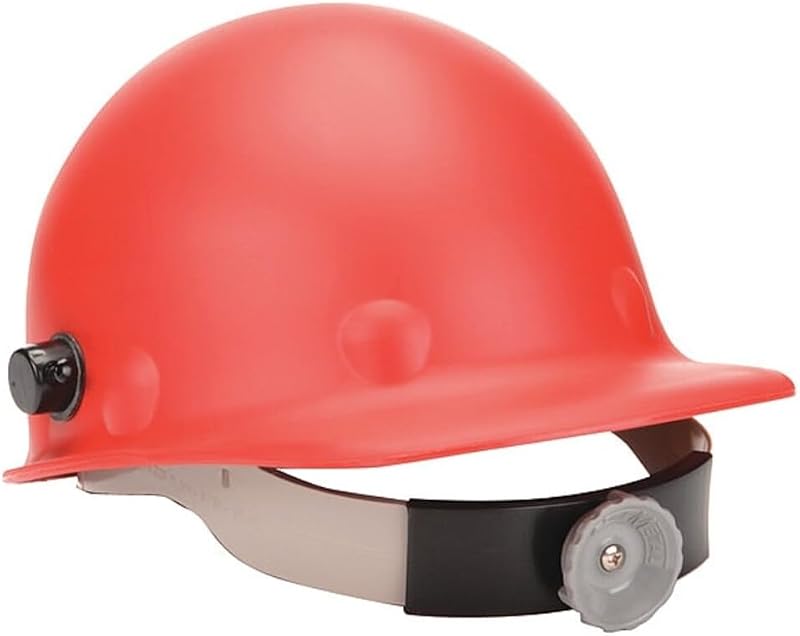 by Honeywell P2AQRW15A000 Super Eight Fiber Glass Cap Style Ratchet Hard Hat with Quick-Lok, Red, Medium