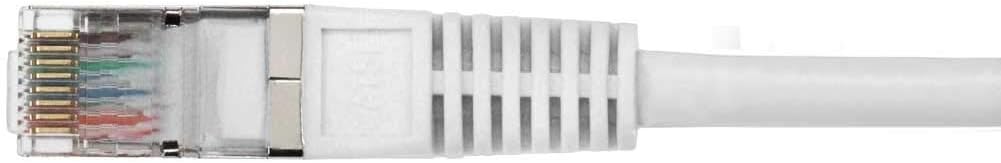 SF Cable Cat5e Shielded (STP) Ethernet Network Cable, 26AWG 4pair Stranded Copper Wire, RJ45 Plug, 350MHz, 150ft, White