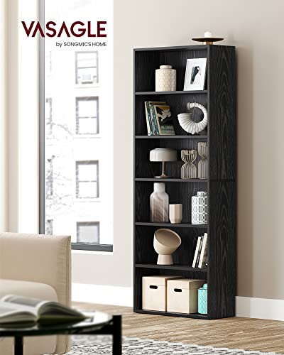 Image of VASAGLE CUSTOS Collection - Bookshelf, 6-Tier Bookcase, Book Shelf, Open Storage Shelf, 9.4 x 23.6 x 63.3 Inches, for Living Room, Home Office, Dinning Room, Ebony Black ULBC166T56