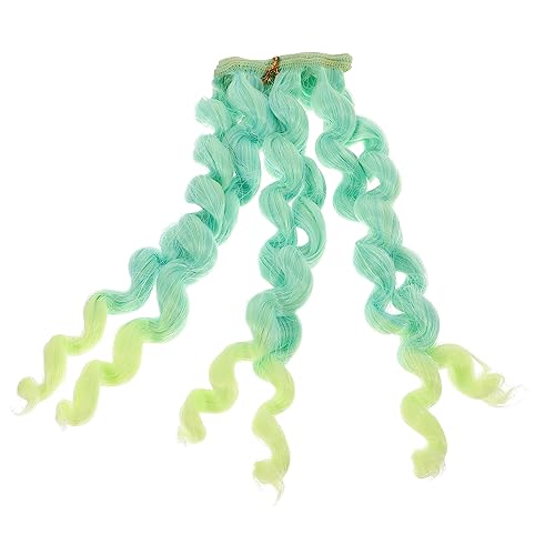 VILLCASE Cotton Doll Wig Set Long Curly Doll Hair Heat-Resistant Reusable for Small Doll Decorative Wigs