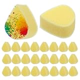 TIESOME 24 Stück Gesichtsbemalungsschwämme,Malschwamm Schwämmchen Hohe Dichte Tröpfchen Make-up Malschwamm Schule Schwämme für Kunstarbeit Make-up Körperfarbe Halloween Weihnachten Festival(Gelb)