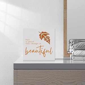 Fall Is Proof That Change Is Beautiful Wooden Box Sign Decor, Thanksgiving Fall Sign Wooden Plaque for Bookshelves Tables Living Room Shelf Bedrooms Office Tabletop Decorations 5 x 5 Inches Fall Is Proof That Change Is Beautiful Wooden Box Sign Decor Thanksgiving Fall Sign Wooden Plaque for Bookshelves Tables Living Room Shelf Bedrooms Office Tabletop Decorations 5 x 5 Inches