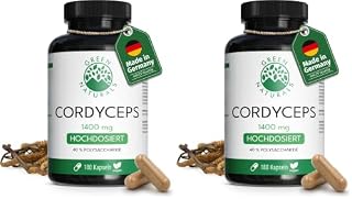 Green Naturals® Cordyceps Sinensis Kapseln – 1.400 mg – 180 Kapseln (Packung mit 2)
