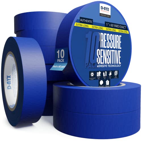 D-Nyx 10 Pack Extra Long Painters Tape 1 Inch X 60 Yds Sharp Edge Line Technology | Residue-Free Multisurface Paper Masking Painter Rolls For Automotive Refinish Wall Art Paint Renovation Marking #TOP7