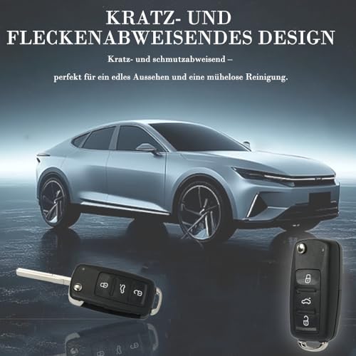 SUPALAND 2 Stück Autoschlüssel Gehäuse für VW Polo Golf Passat Jetta Beetle Scirocco EOS Touran Tiguan Caddy Sharan T5 UP Skoda, Fernbedienung Auto Schlüsselgehäuse, 3 Tasten mit Schlüsselschwert