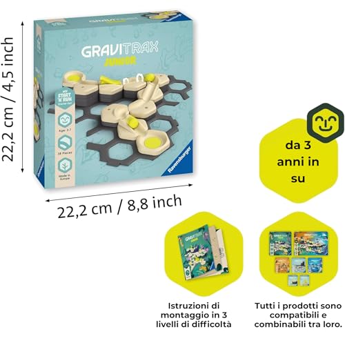 Ravensburger - Gravitrax Junior Starter Set S | Pista Biglie Con 38 Pezzi | Rompicapo Bambini Con Le Biglie | Giochi Bambino 3 Anni Maschio | Giochi Per Bambini Compatibili Con Tutti I Gravitrax - 4