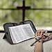 CITYCHASE Bible Covers for Men & Women, Bible Case Carrying Church Bag with Book Stand, Bible Bag with Handle, Zipper and Multi-Pockets for Scripture Study Bible Protector (Dark Brown Leather)