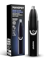 MANSPOT Nose & Ear Hair Trimmer for Men – Painless Nose Hair Trimmer Rechargeable with 8000-RPM Powerful Motor, Dual-Edge Blades, IPX6 Waterproof, USB-C Charging, 90min Runtime & Detachable Head