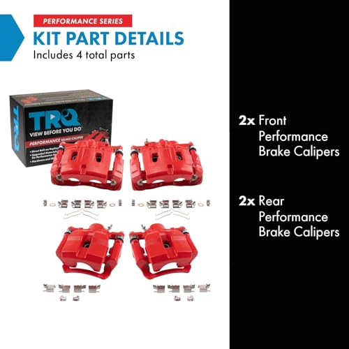Image of TRQ Brake Caliper Set Performance Compatible with 2010-2015 Lexus RX350 2015 RX450h 2014-2019 Toyota Highlander 2011-2020 Sienna