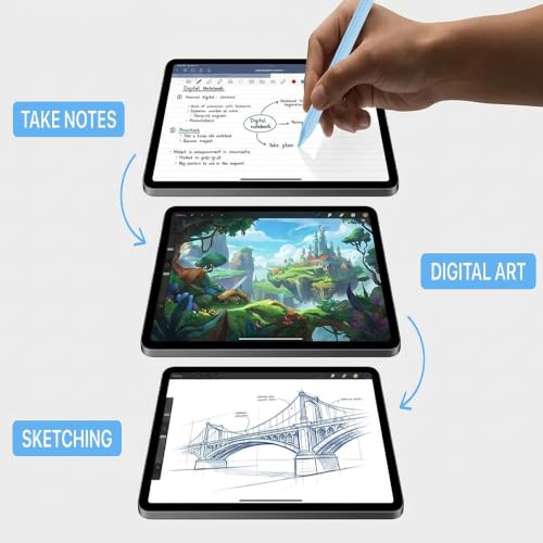 Image of JEDOUBAL Stylus Pen for iPad 2018-2026, 3X Fast Charging iPad Pencil with Palm Rejection & Tilt Sensitivity, Apple Pencil Alternative No Bluetooth Required Compatible with iPad Pro Air Mini