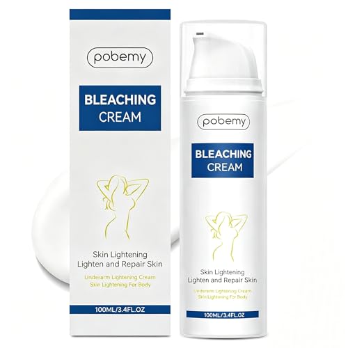 Pobemy Skin Bleaching Cream, Dark Spot Remover for Face, Intimate Areas & Body, Vitamin C Lightening for Underarms, Knees, Elbows, Inner Thighs, Bikini Line – Sensitive Skin Lightening Cream- 3.4FL OZ