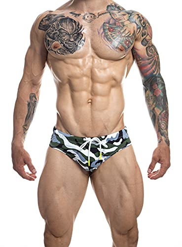 Mens Swim Brief Athletic Training Swimsuit Pouch Pad Bulge Bathing Bikini