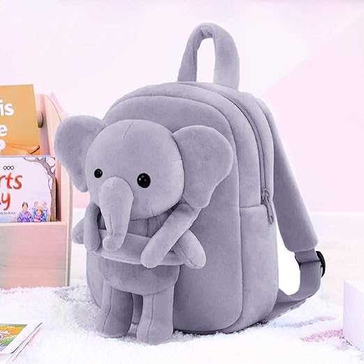 Image of Frantic Soft Cartoon Design Animal Velvet Plush School Backpack Bag For 2 To 5 Years Boys Girls Nursery Preschool Picnic Carry Travelling Bags (2-5 Years)