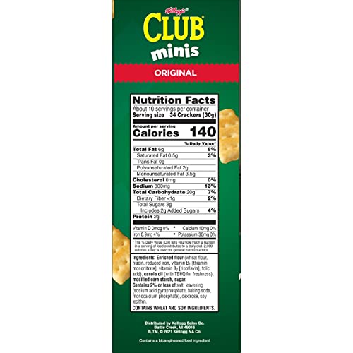 Image of Club Crackers, Mini Snack Crackers, Lunch Snacks, Original, 11oz Box (1 Box)