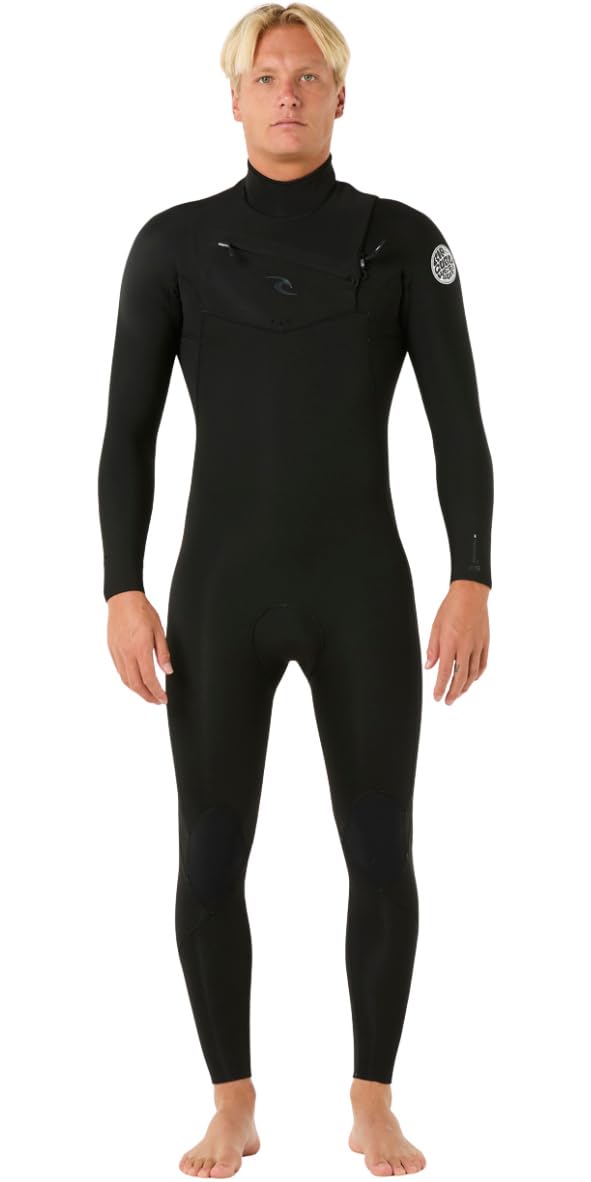 RIP CURL 2025 Hombres Dawn Patrol Pro 4/3mm Chest Zip Neopreno 16WMFS - Black