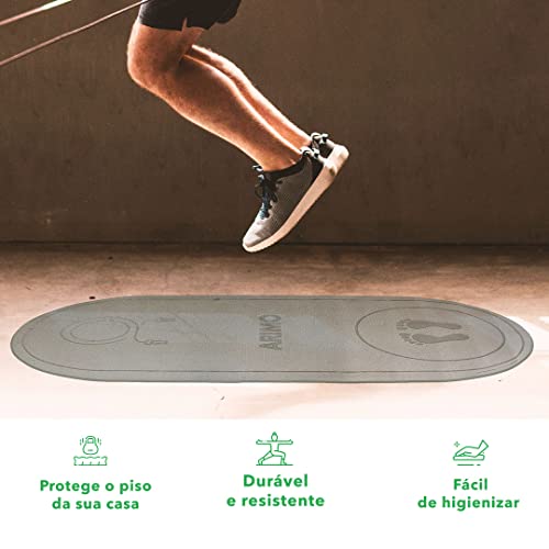 ARIMO Jump Mat Tapete Para Pular Corda Sem Barulho Redução do Impacto Articular (Cinza)