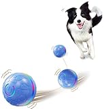 Candykenny 犬 ボール おもちゃ 動くボール 電動ボール 自動 猫おもちゃ 障害物回避 一人遊び 室内 光るLED付き 一人遊び 留守番 運動不足解消 USB充電 ストレス解消 丸洗い プレゼント 中小型犬 (ブルー)