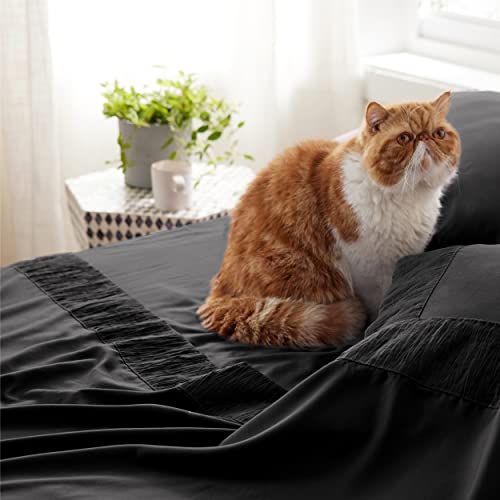 Bedsure Black King Size Comforter Set Bundle King Size Sheets Black #TOP6