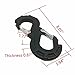 S-Shape Integrated Winch Quick Shackle for Car SUV Pickup Trailer Offroad Towing with 19800 lbs Rated Loading and 35300 lbs Break Strength (Black)