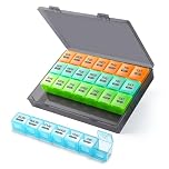 GOTRUST Large Monthly Pill Organiser, 28 Day Pill Cases Organizers by Week, 7 Day 1 Time a Day Dosset Box, 4 Weeks High Capacity Medicine Storage Box for Daily Travel Vitamins (Colorful)