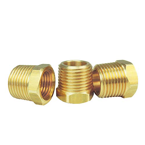 Nigo Industrial Co. Brass Pipe Fitting, Hex Bushing Reducer, Nominal Pipe Size: 3/8" Npt Male X 1/4" Npt Female (Pack Of 3) #TOP2