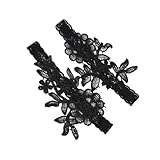 SHERCHPRY Strumpfband Schwarz mit Spitze für Hochzeit Verstellbar Oberschenkelumfang bis...