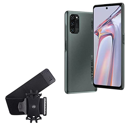 BoxWave Holster Compatible with Blackview A100 - ActiveStretch Sport Armband, Adjustable Armband for Workout and Running - Jet Black