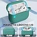 Ljusmicker for AirPod Pro Case Cover with Cleaner Kit,Soft Silicone Protective Case for Apple AirPods Pro 2nd/1st Generation for Women Men,AirPod Pro Case with Magnetic Lid Lock & Keychain-Solid Green