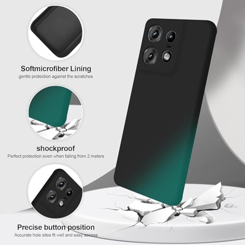 Image of DIZORO Microfiber Candy Case Compatible for Motorola Edge 50 Pro 5g Smooth Touch Cushion Liquid Soft Silicone Gel Rubber Phone Cases Non-Slip Full Body Protective Shockproof Back Cover (Black)