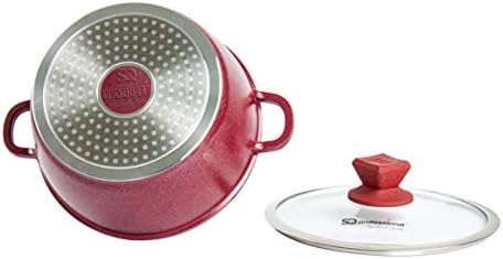 SQ Professional NEA Marbell Die-Cast Aluminium Stockpot 5pc Set with Marble Effect Non-Stick Coating (Rossa)