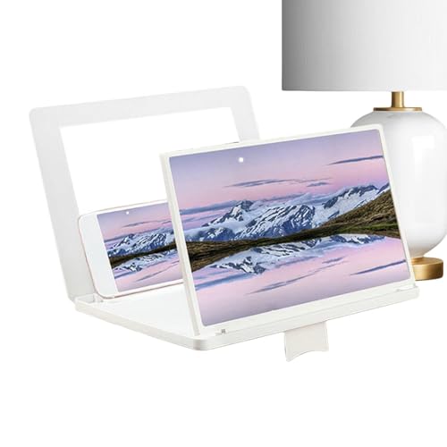 Lupa De Pantalla Para Teléfono Celular | Amplificador De Proyector De 12 Pulgadas | Lupa De Pantalla Para Teléfono Inteligente Con Ángulo Ajustable 3D HD Con Espejo Y Soporte Plegable | Para Ver Pelíc