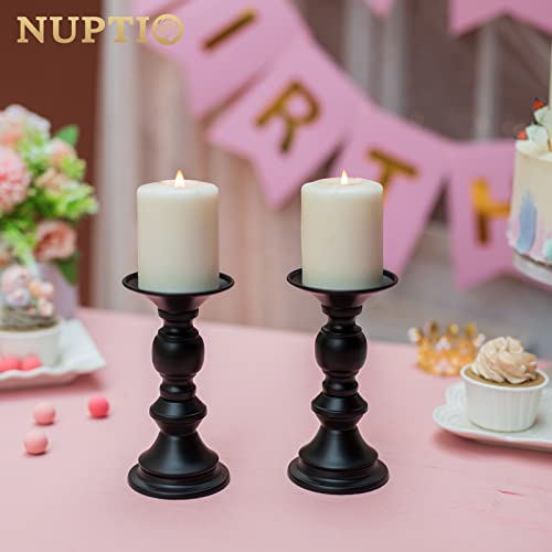 NUPTIO-2-Pcs-Candle-Holders-for-Pillar-Candles-Black-Candle-Holder-for-50mm-Candles-Christmas-Halloween-Mantlepiece-Decorations-Ideal-for-Weddings-Special-Events-Party-Living-Room NUPTIO 2 Pcs Candle Holders for Pillar Candles Black Candle Holder for 50mm Candles Christmas Halloween Mantlepiece Decorations Ideal for Weddings Special Events Party Living Room